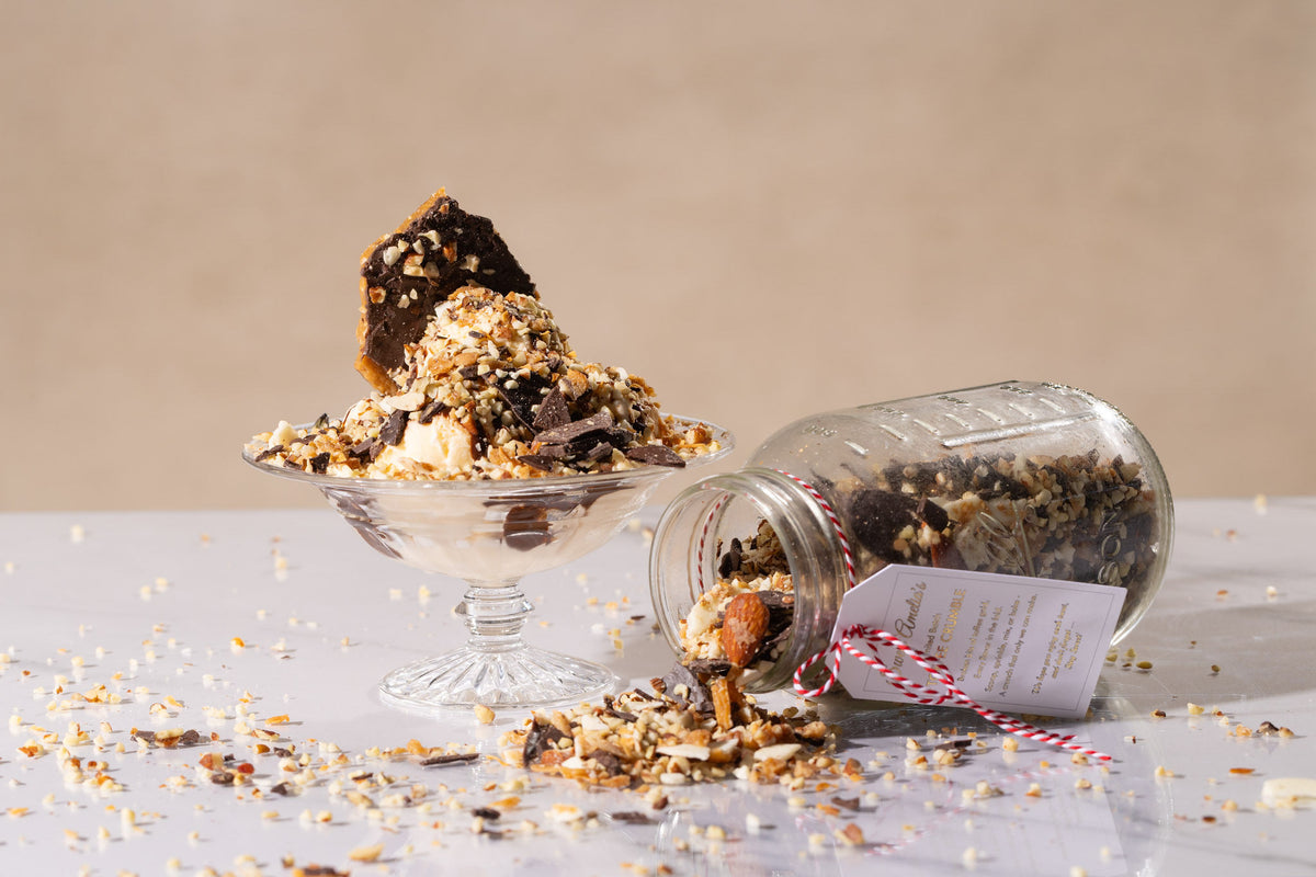 Sweet Amelia's toffee crumble as a topping